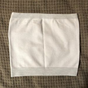 Out from under white/grey seamless crop top